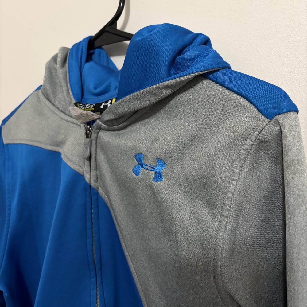 Under Armour Kids Two-Tone Blue and Gray Hoodie Boys Youth Large - Picture 4 of 5